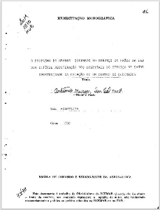 O problema do grande  queimado no serviço de saúde da FAB sua díficil recuperação nos Hospitais do Serviço de Saúde oportunidade da criação de um Cento de Queimados