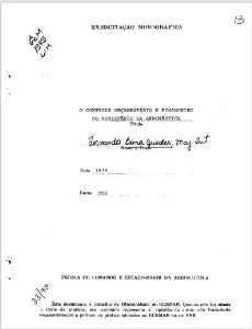 O controle orçamentário e financeiro do Ministério da Aeronáutica