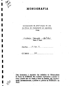 Necessidade de efetivação de uma política de transporte na Amazônia