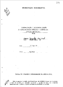 Centralização e descentralização de especalidades médicas e cirúrgicas (estudo analítico)