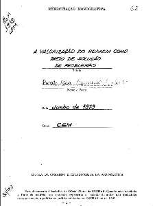 A valorização do homem como meio de solução de problemas