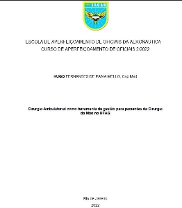 Cirurgia Ambulatorial como ferramenta de gestão para pacientes da Cirurgia da Mão no HFAG [recurso eletrônico]