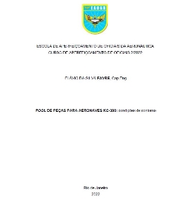 Pool de peças para aeronaves KC-390 [recurso eletrônico] : condições de contorno