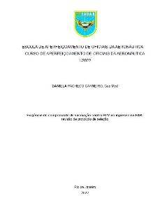 Exigência de comprovante de vacinação contra HPV no ingresso na FAB [recurso eletrônico] : revisão de protocolo de seleção