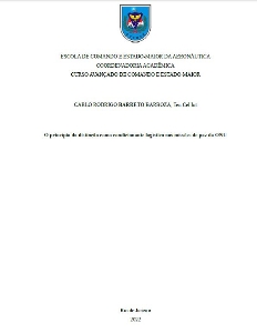 O princípio da distinção como condicionante logístico nas missões de paz da ONU [recurso eletrônico]