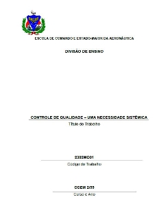 Controle de qualidade  : uma necessidade sistêmica