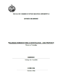 Recursos humanos para a odontologia : uma proposta