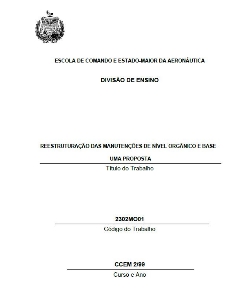 Reestruturação das manutenções de nível orgânico e base : uma proposta