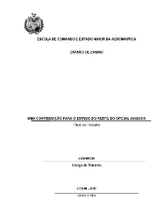 Uma contribuição para o estudo do perfil do Oficial Aviador
