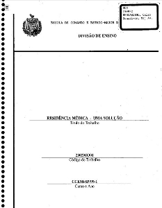 Residência médica  : uma solução