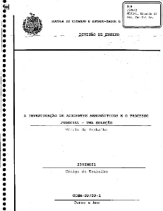 A investigação de acidentes aeronáuticos e processo judicial : uma solução