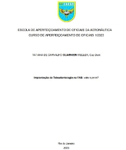 Implantação da Teleodontologia na FAB: vale a pena? [recurso eletrônico] : vale a pena?