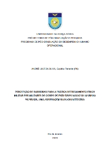 Percepção de barreiras para a prática de treinamento fisico militar por militares do corpo de fuzileiros navais da marinha do Brasil : Uma abordagem quali-quantitativa