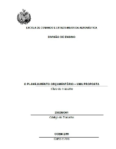 O planejamento orçamentário : uma proposta