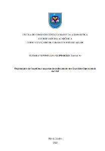 Os princípios de Compliance na gestão do conhecimento nos Exercícios Operacionais da FAB [recurso eletrônico]