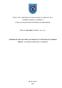 A doutrina de "fuel conservation" nas aeronaves VC-99 do Grupo de Transporte Especial [recurso eletrônico] : uma análise estatística após a implantação