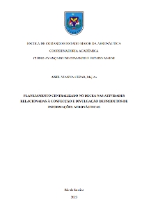 Planejamento centralizado no DECEA nas atividades relacionadas à confecção e divulgação de produtos de informações Aeronáuticas [recurso eletrônico]