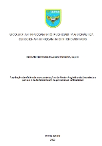 Ampliação da eficiência nas contratações do Centro Logístico da Aeronáutica por meio do fortalecimento da governança institucional [recurso eletrônico]