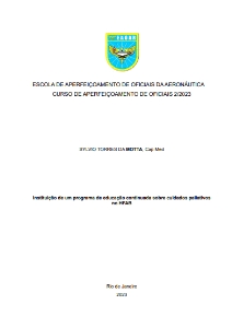 Instituição de um programa de educação continuada sobre cuidados paliativos no HFAB [recurso eletrônico]