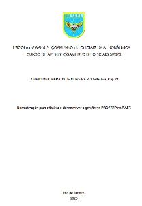 Normatização para otimizar e desenvolver a gestão do PROFESP na BAFZ [recurso eletrônico]
