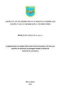 A implementação da compra direta como forma de aumentar a eficiência no processo de aquisição de passagens aéreas no âmbito do Comando da Aeronáutica [recurso eletrônico]