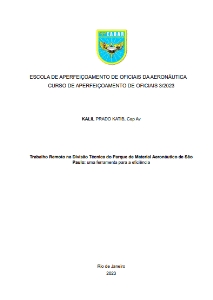 Trabalho Remoto na Divisão Técnica do Parque de Material Aeronáutico de São Paulo: [recurso eletrônico] :  uma ferramenta para a eficiência