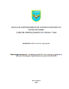Meteorologia Aeronáutica: [recurso eletrônico] :  investimentos do DECEA com o objetivo de aprimorar os serviços meteorológicos disponibilizados aos usuários do SISCEAB