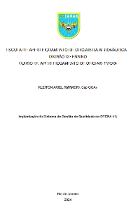 Implantação do Sistema de Gestão de Qualidade no DTCEA-YS [recurso eletrônico]