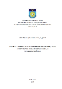 Efeitos da fase de seleção do curso de comandos de Força Aérea sobre variáveis Físicas, psicofisiológicas e musculoesqueléticas