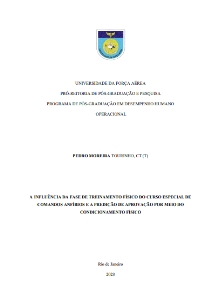 A Influência da fase de treinamento físico do curso especial de Comandos Anfíbios e a predição de aprovação por meio do condicionamento físico