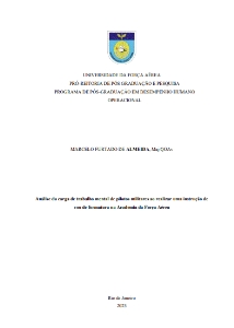 Análise da carga de trabalho mental de pilotos militares ao realizar uma instrução de voo de formatura na Academia da Força Aérea