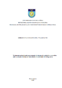 Treinamento psicoeducativo para manejo de sintomas de ansiedade e o seu efeito sobre a atenção de alunos do curso básico de controlador de tráfego aéreo