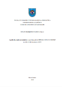 A gestão de projetos aeronáuticos: [recurso eletrônico] : o papel integrado da DIRMAB, COPAC E COMPREP no ciclo de vida da aeronave AM-X